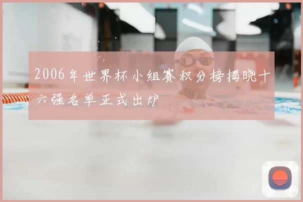 2006年世界杯小组赛积分榜揭晓十六强名单正式出炉